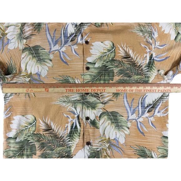 Tommy Bahama Men Peach Floral Button Up Short Sleeve Shirt Sz XL 100% Silk - Picture 3 of 6